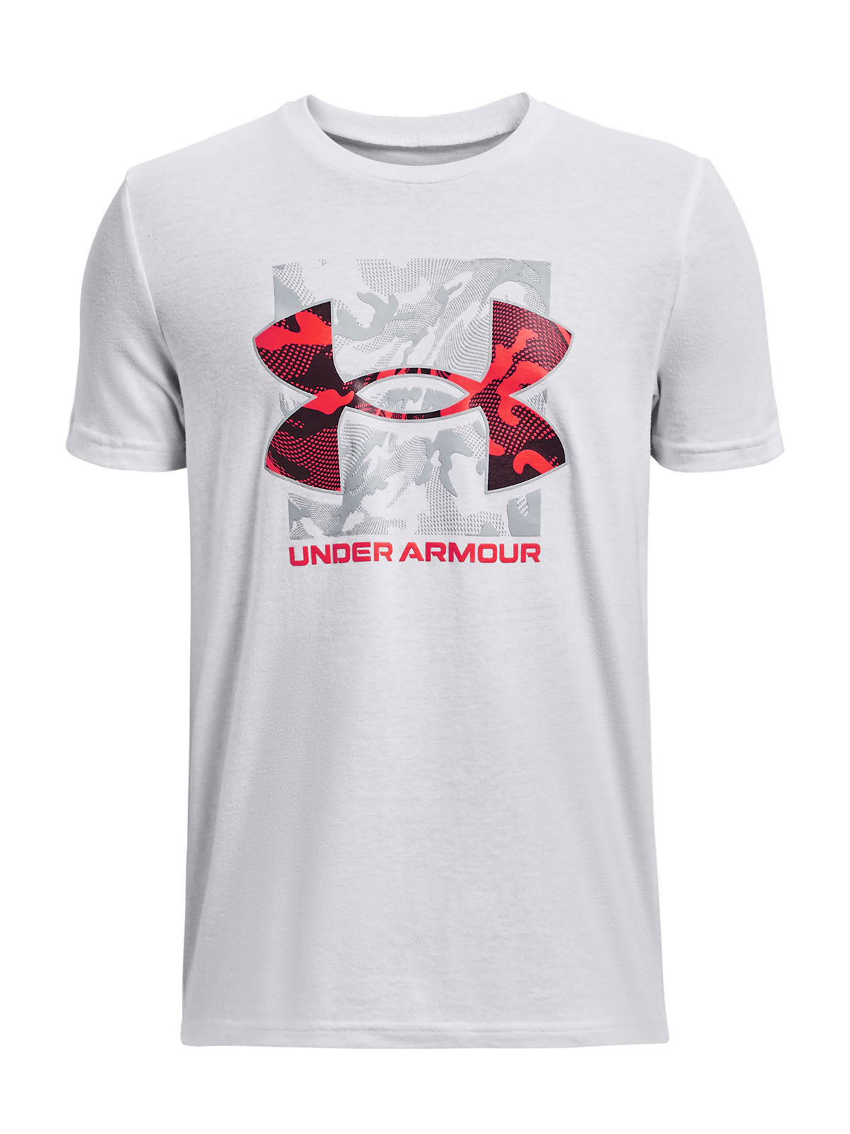 Polera manga corta UA Box Logo Camo para niño