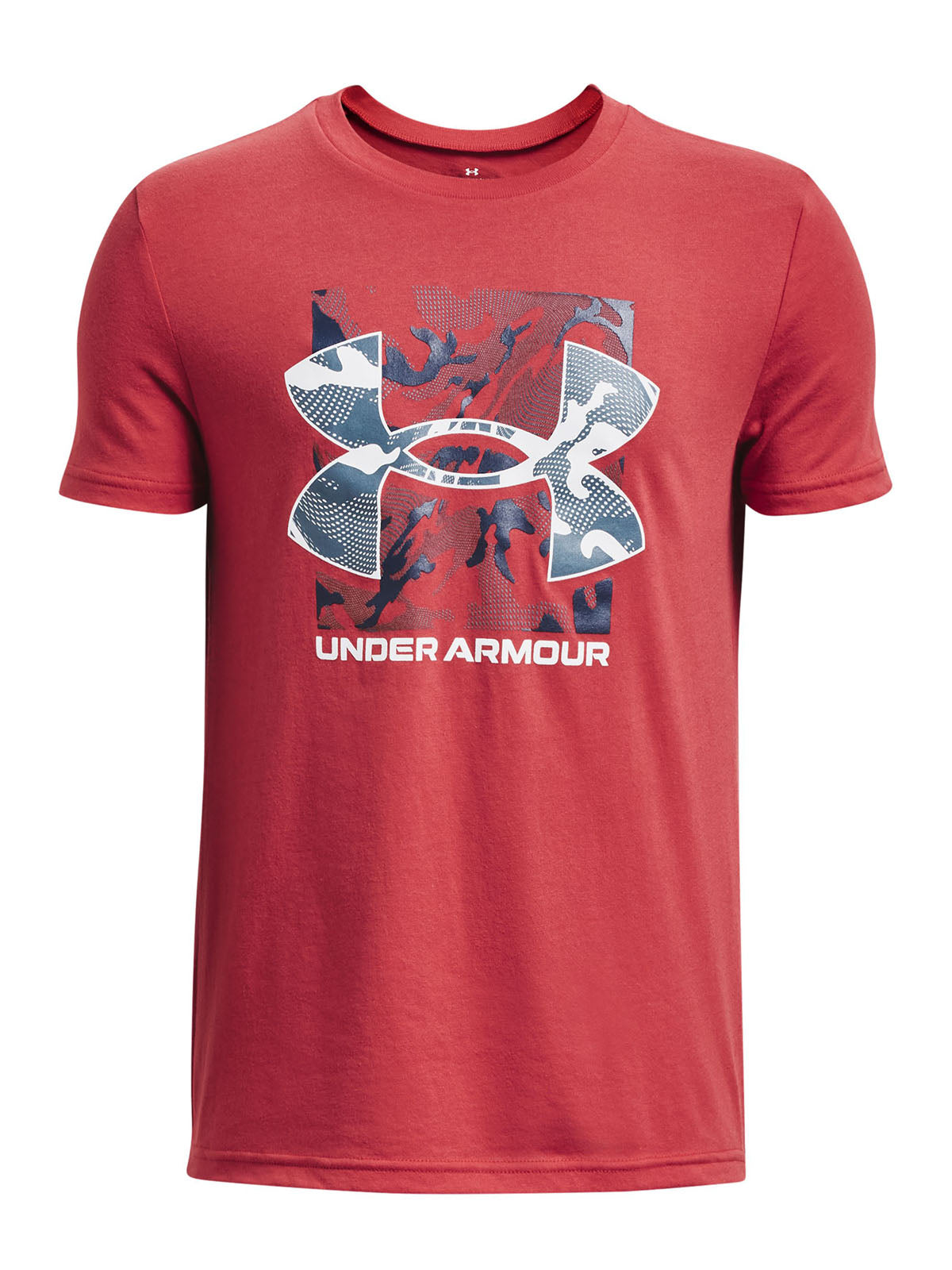 Polera manga corta UA Box Logo Camo para niño