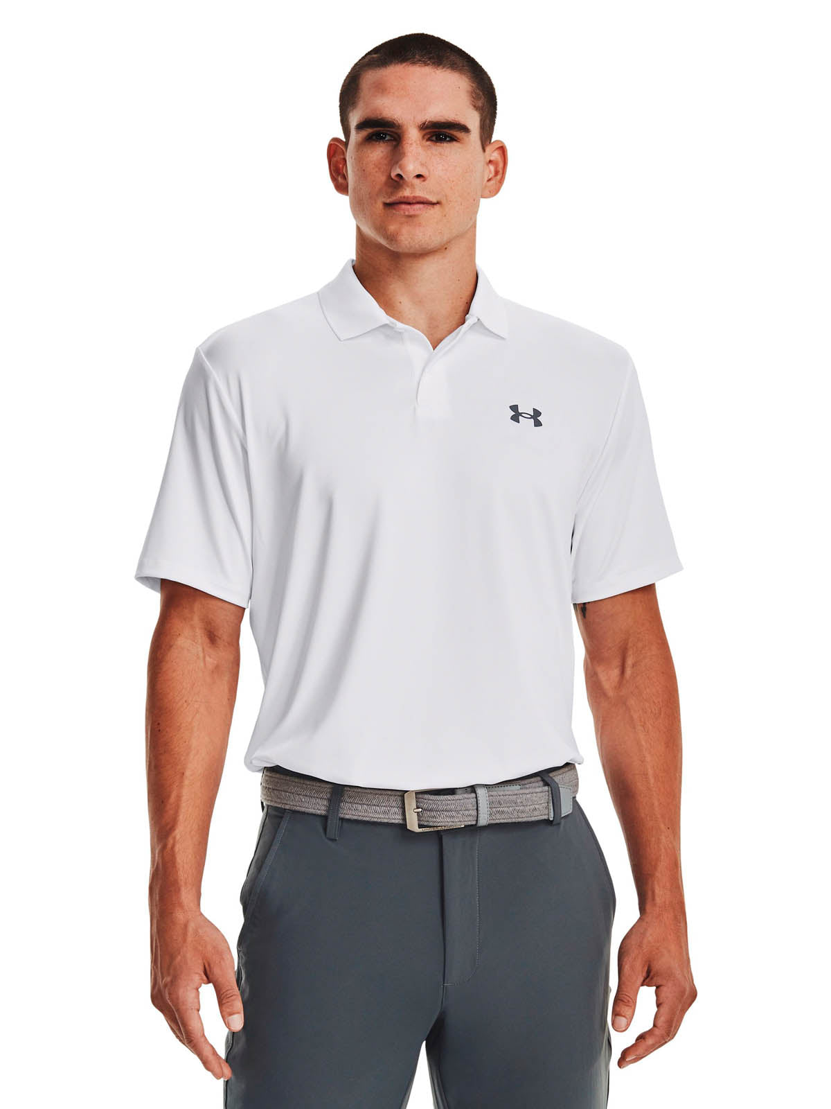 Polera manga corta de Golf para hombre Matchplay blanco Under Armour.