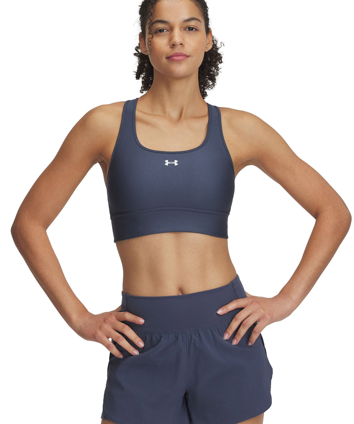Sostén deportivo Under Armour crossback long gris para mujer