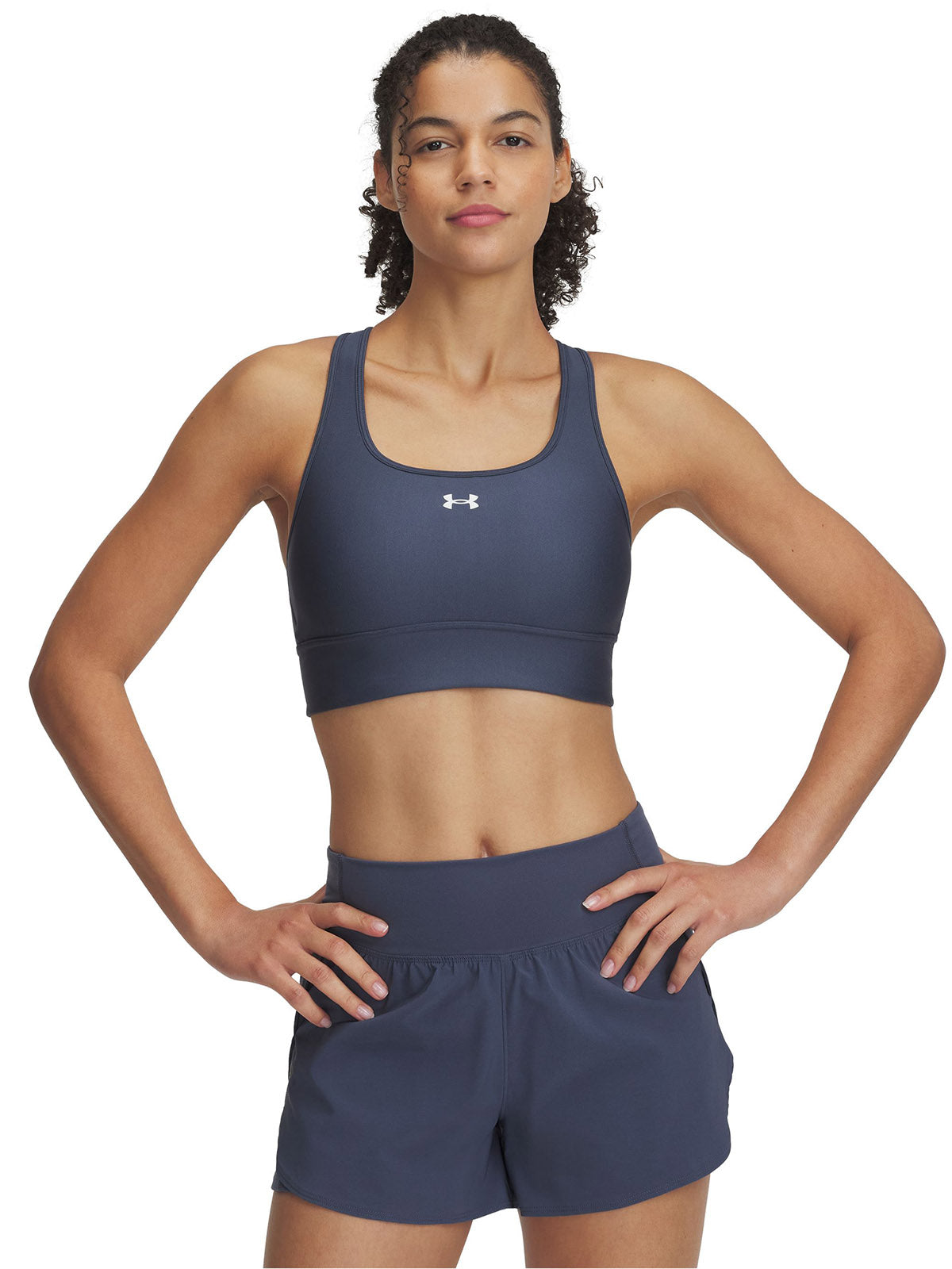Sostén deportivo Under Armour crossback long gris para mujer