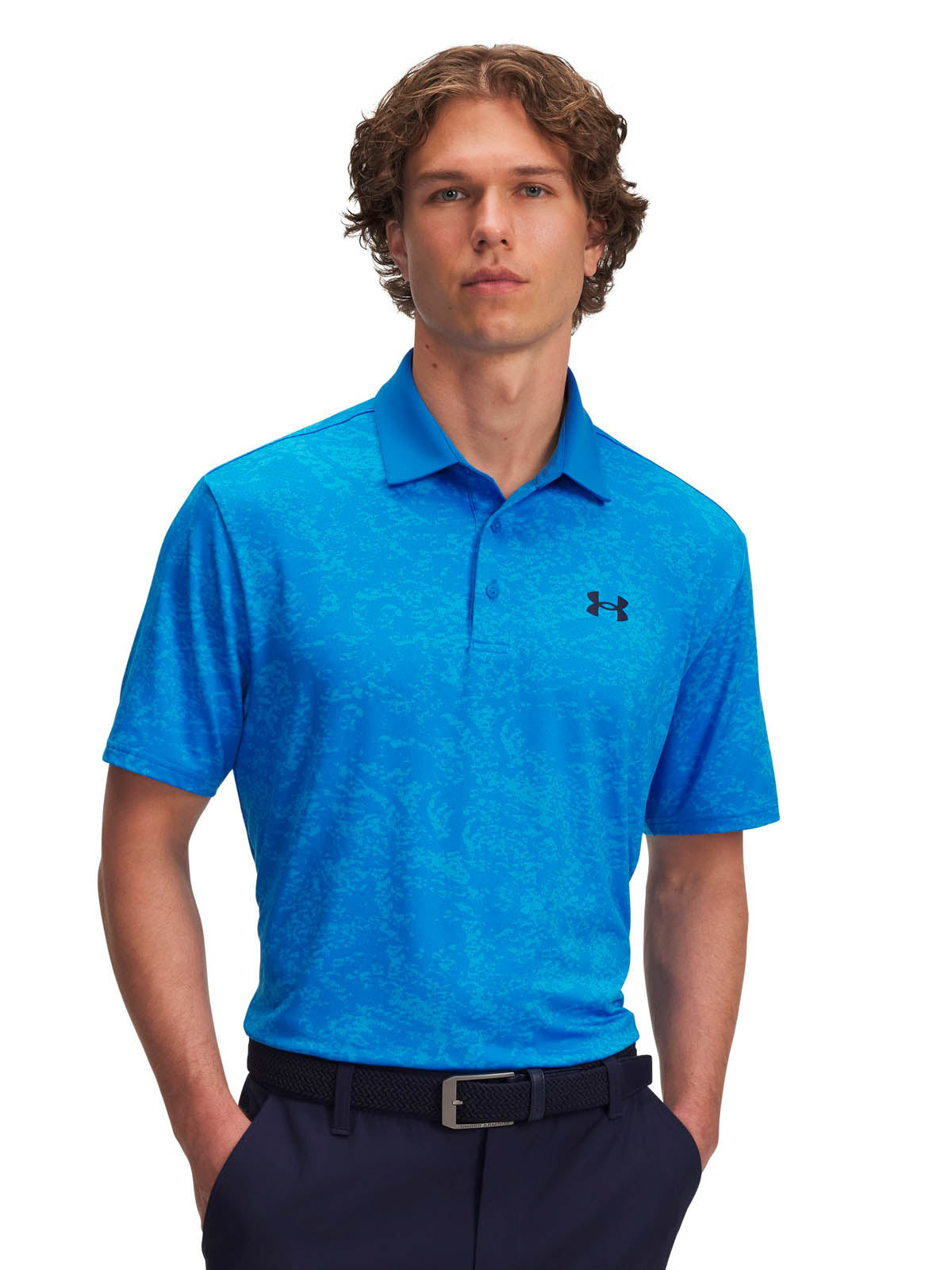 Polera manga corta Golf para hombre Playoff 3.0 Printed azul Under Armour