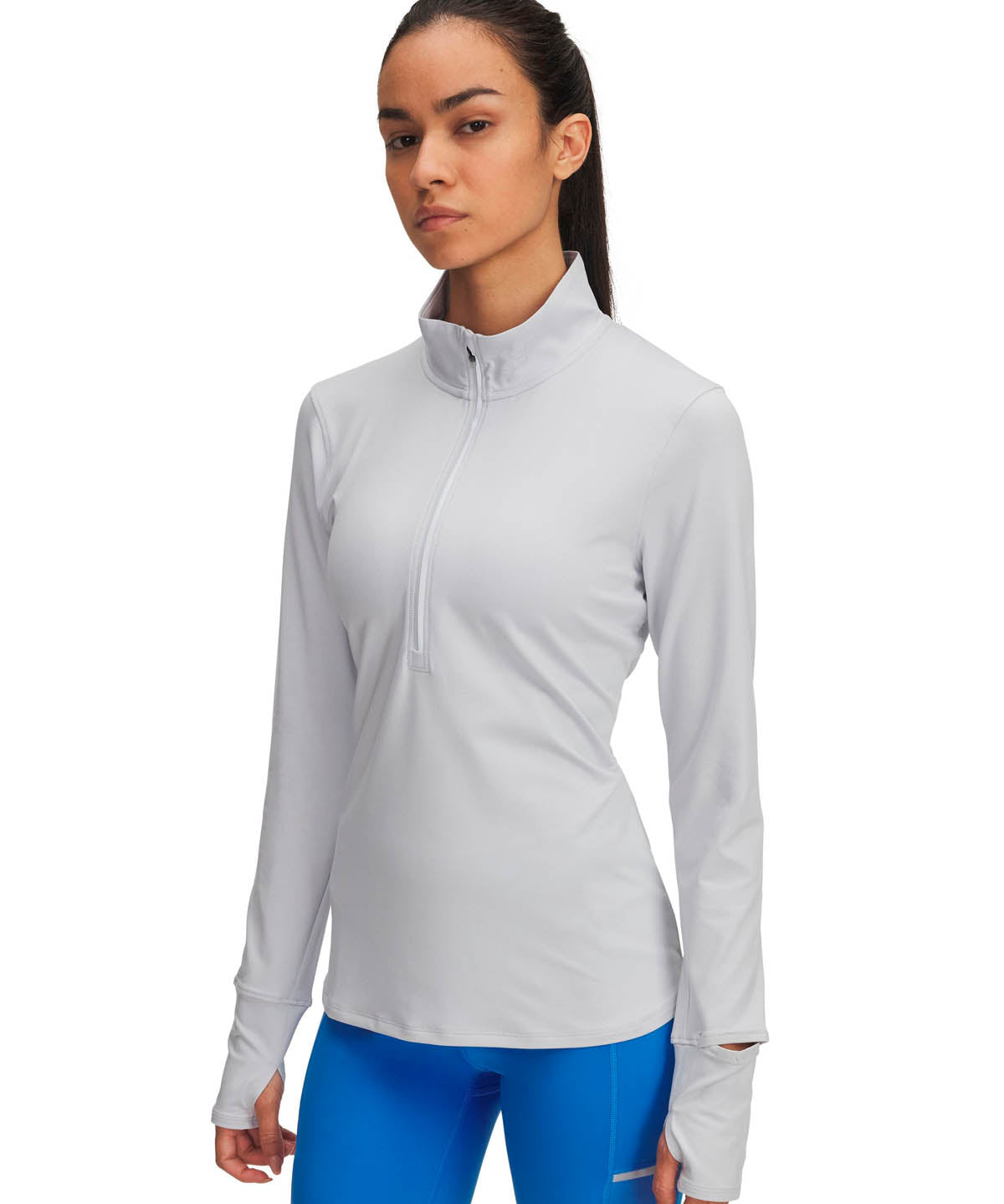 Polerón Running para Mujer Launch pro 1/2 Zip Gris Under Armour