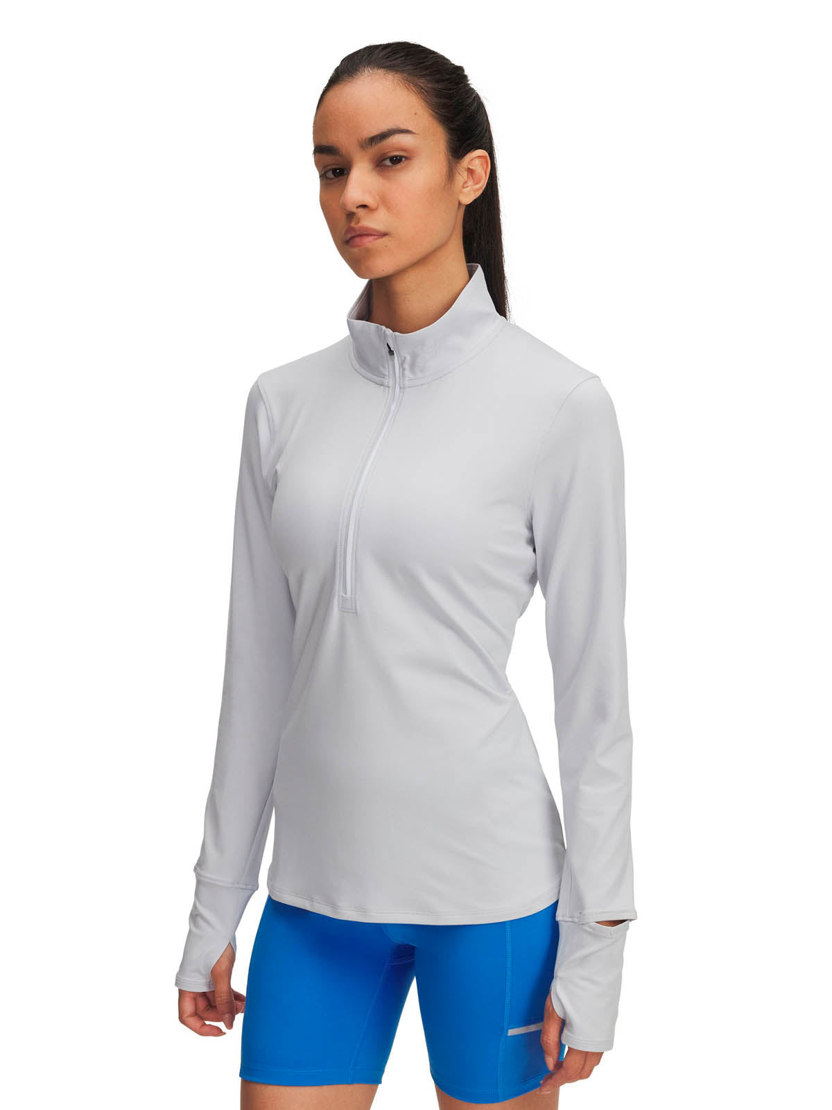 Polerón Running para Mujer Launch pro 1/2 Zip Gris Under Armour