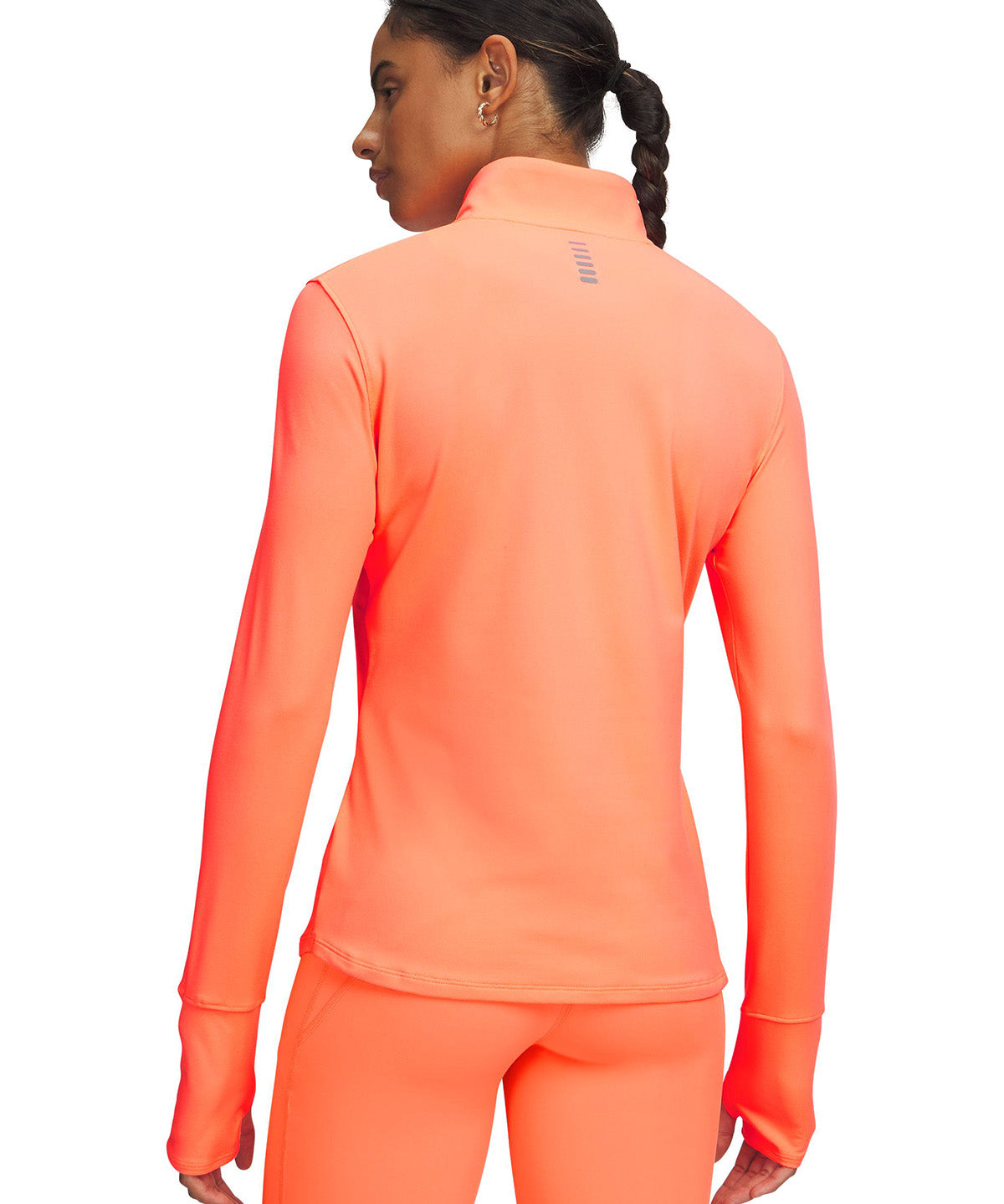 UA Launch Pro Half Zip Polerón naranjo para mujer