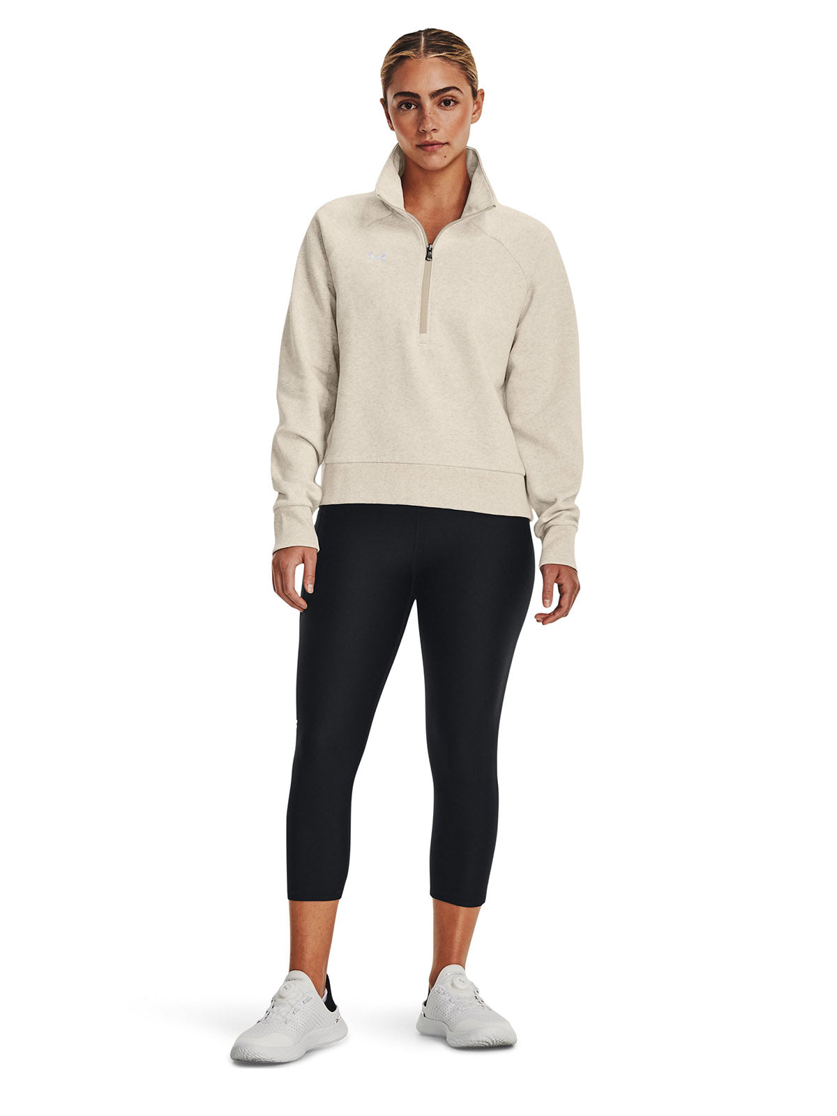 Polerón mujer Under Armour Rival fleece ½ cierre café