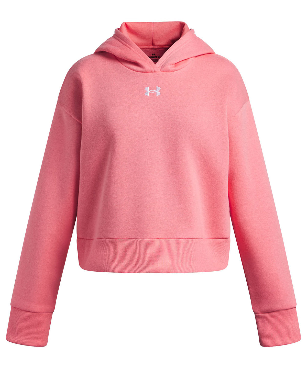 UA Rival Fleece Crop Poleron rosado para niña