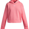 UA Rival Fleece Crop Poleron rosado para niña