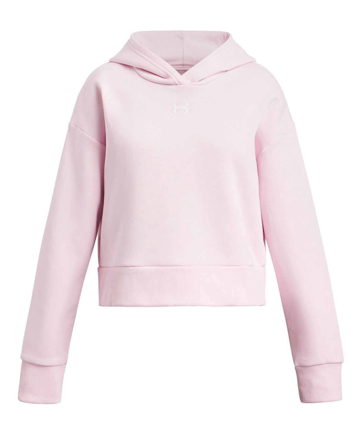 Polerón Under Armour Rival fleece crop hoodie rosado para niñas