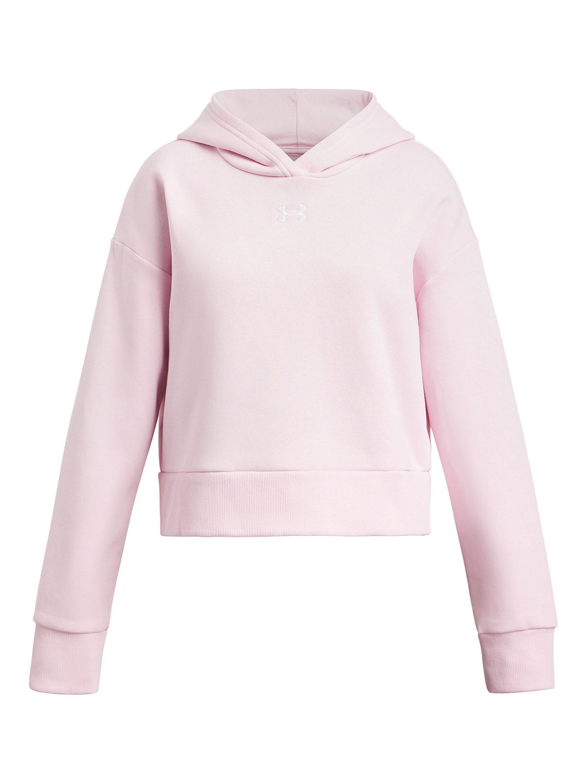Polerón Under Armour Rival fleece crop hoodie rosado para niñas