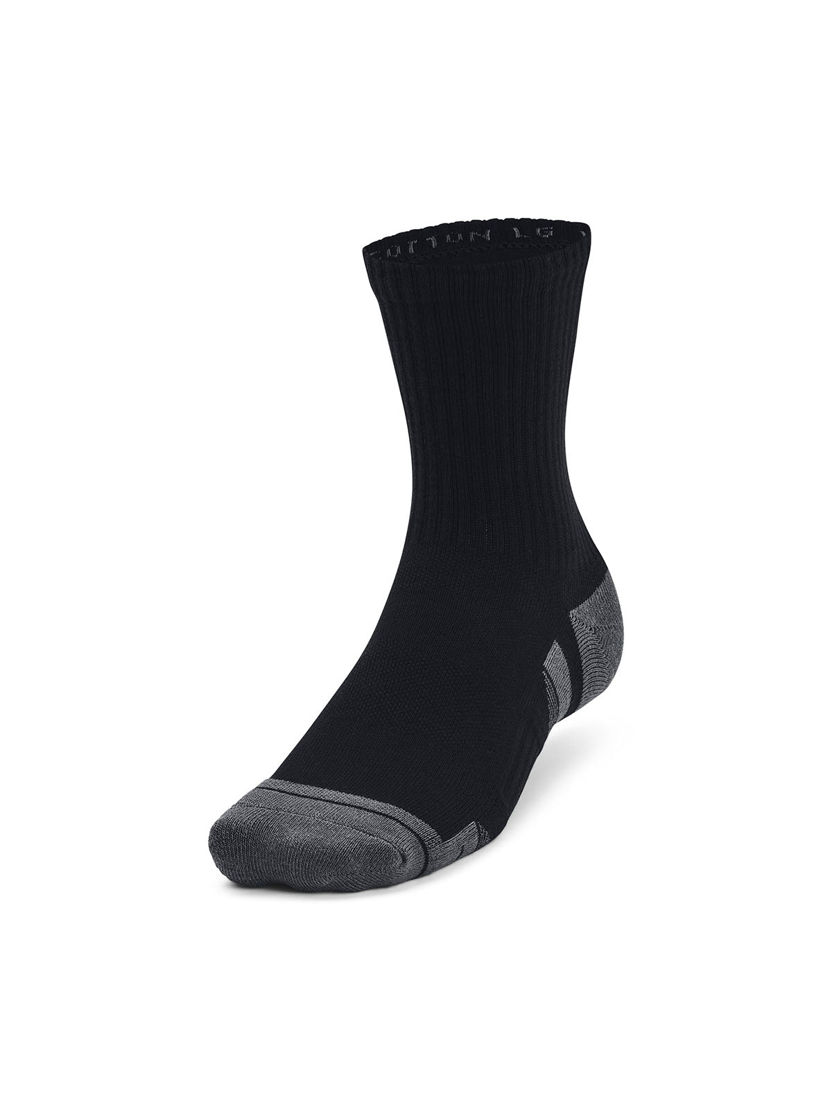 Calcetín unisex Under Armour performance algodón 3 pack negro mid