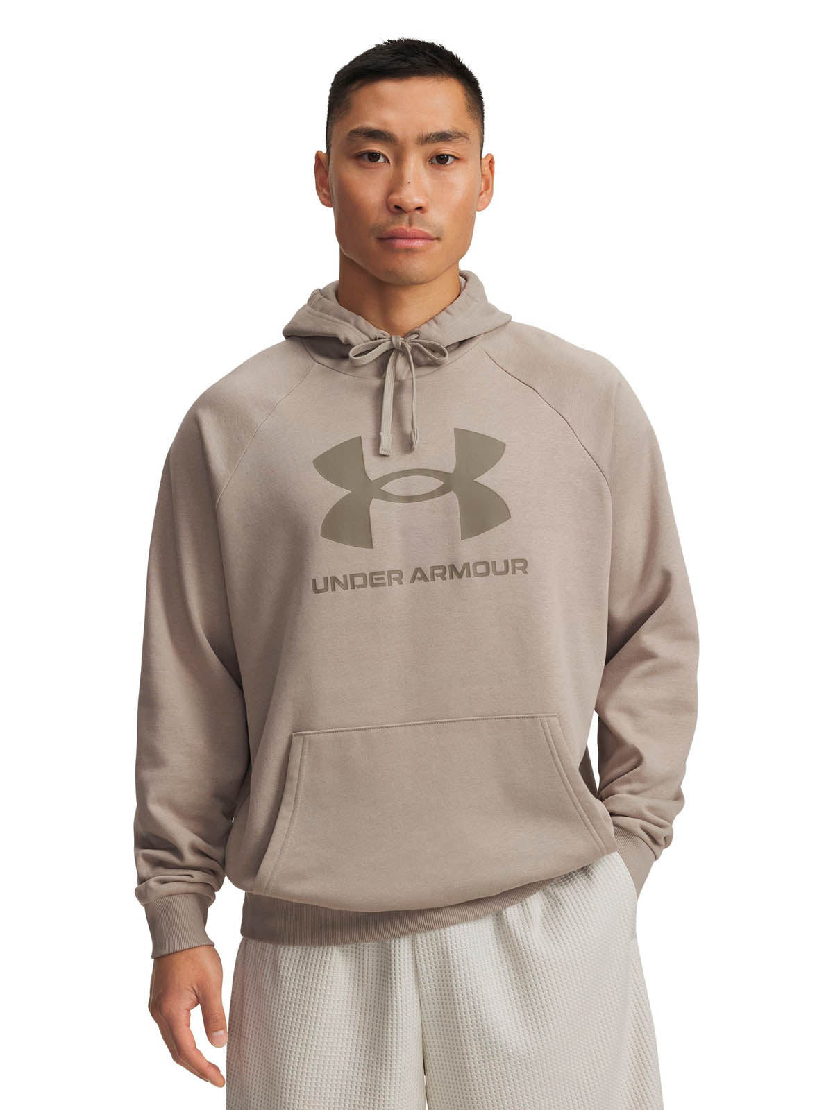 Poleron Lifestyle para hombre Rival Fleece Logo café Under Armour
