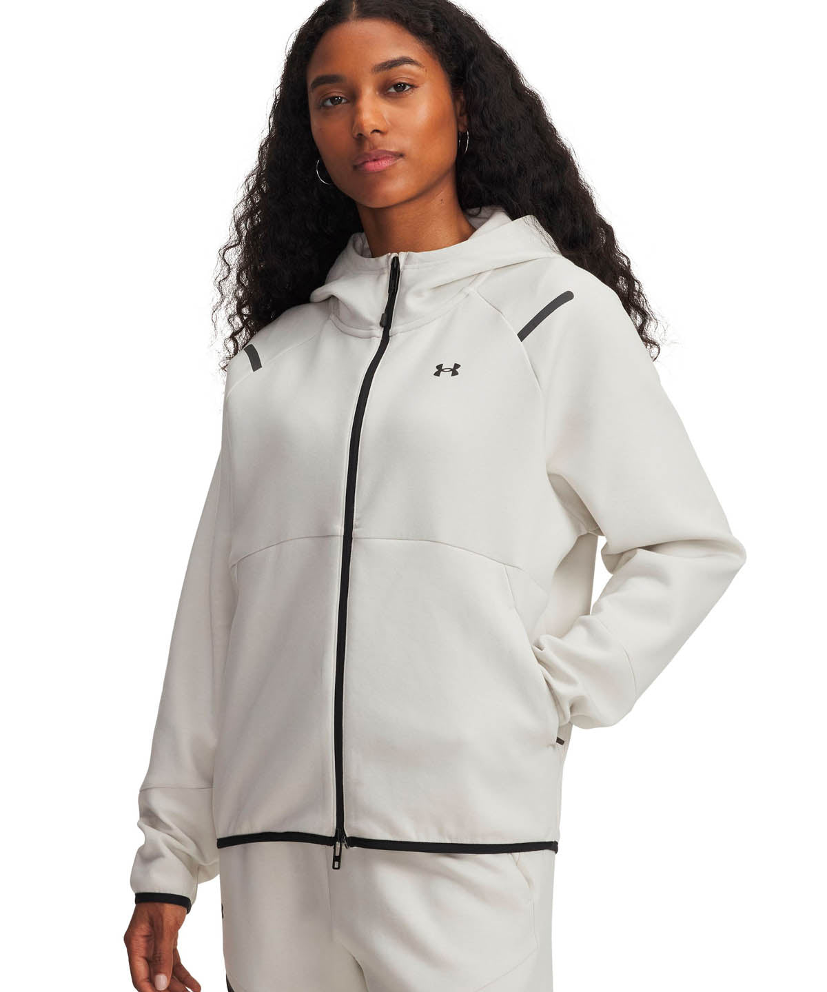 Polerón Lifestyle para mujer Unstoppable Fleece Full-Zip blanco Under Armour