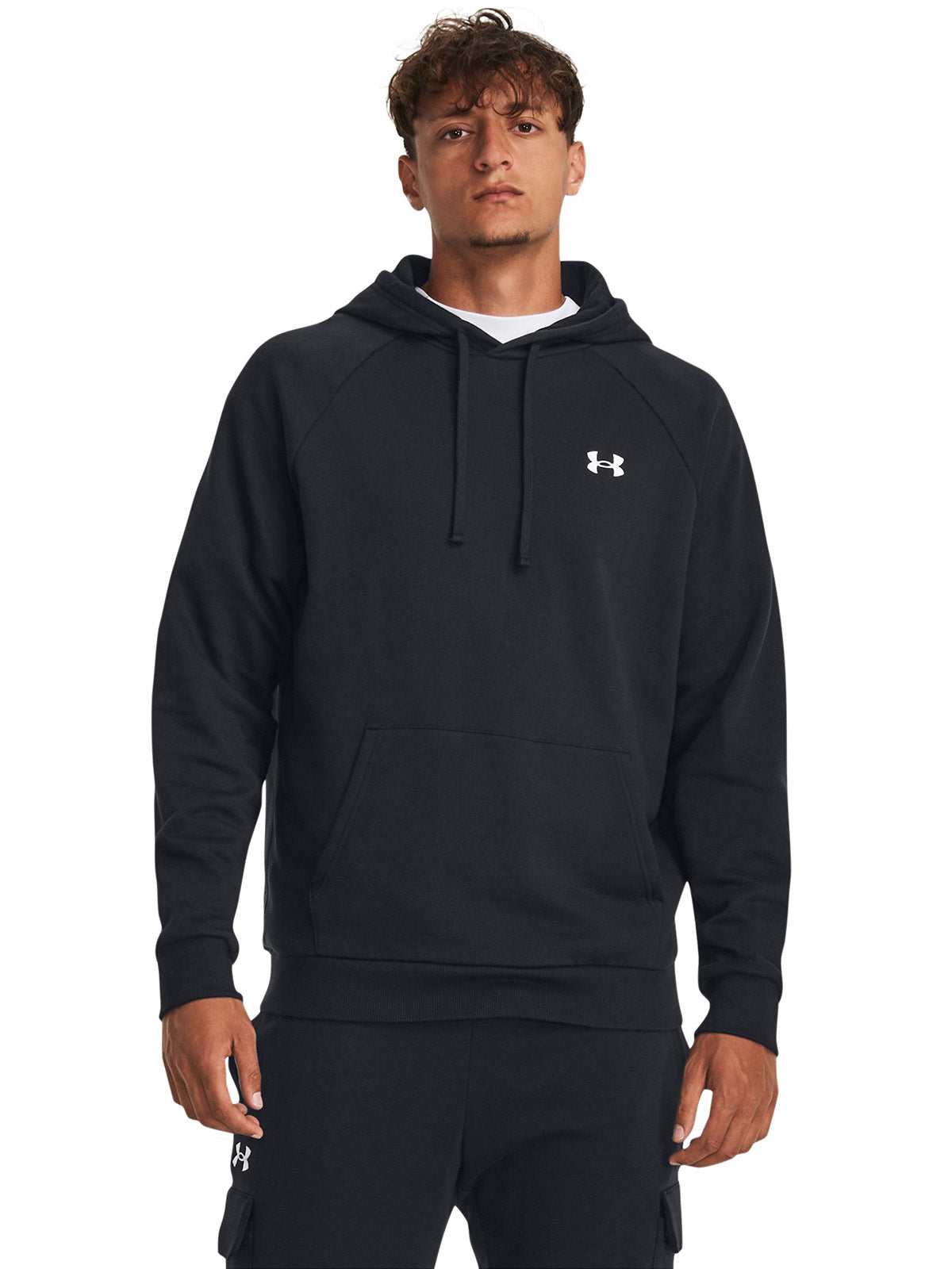 UA Rival Fleece Hoodie Poleron negro para hombre