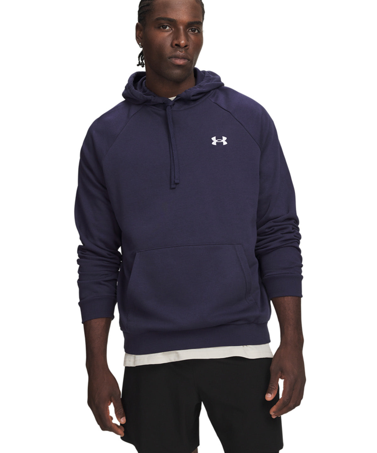 UA Rival Fleece Hoodie Poleron azul para hombre