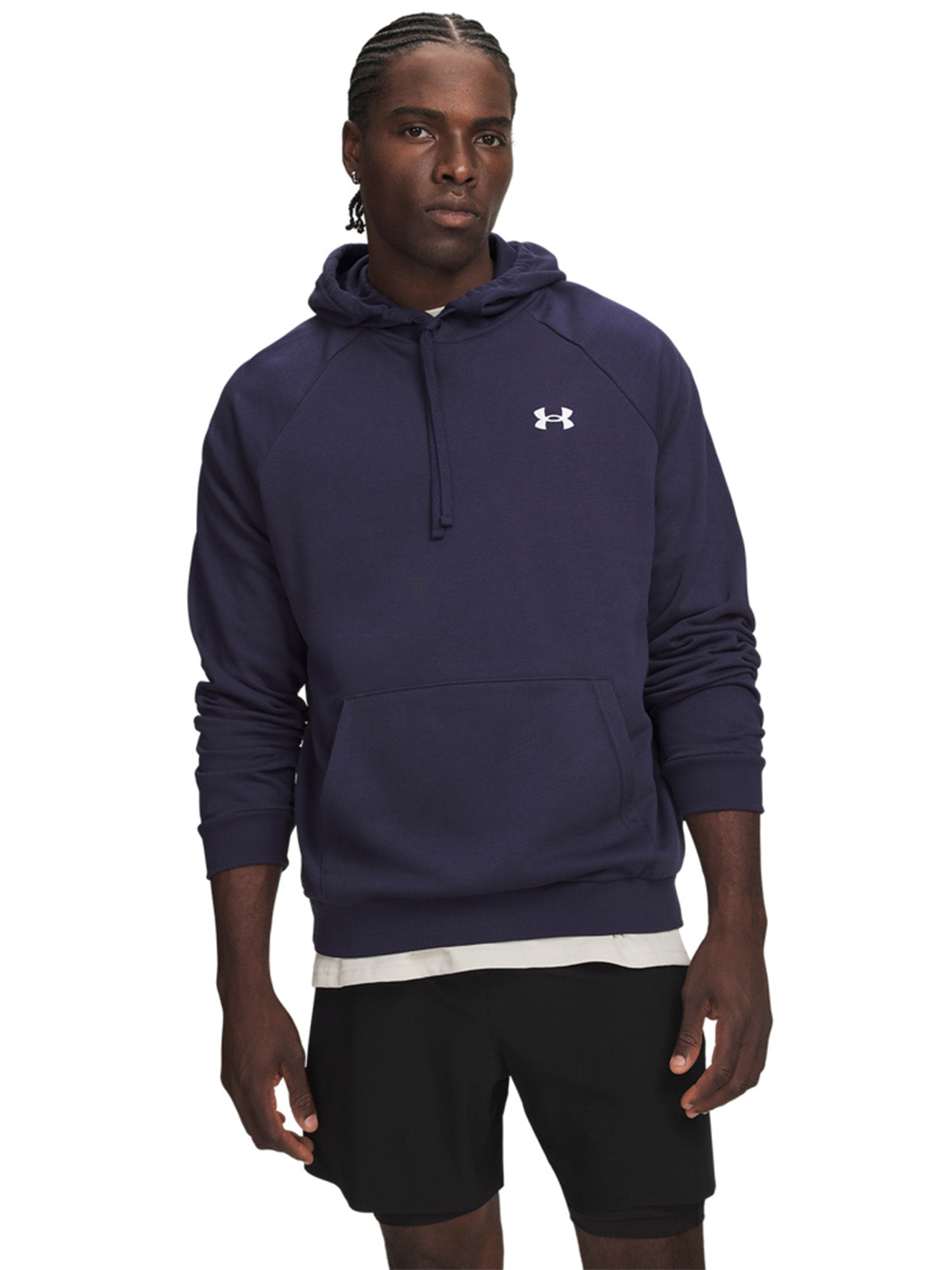 UA Rival Fleece Hoodie Poleron azul para hombre