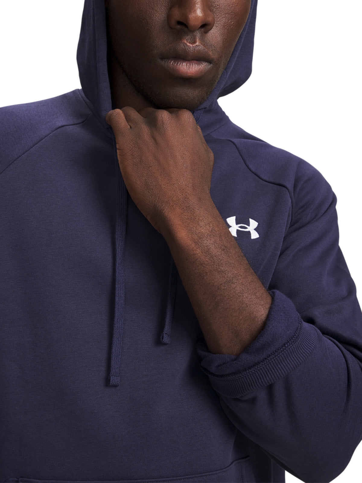 UA Rival Fleece Hoodie Poleron azul para hombre