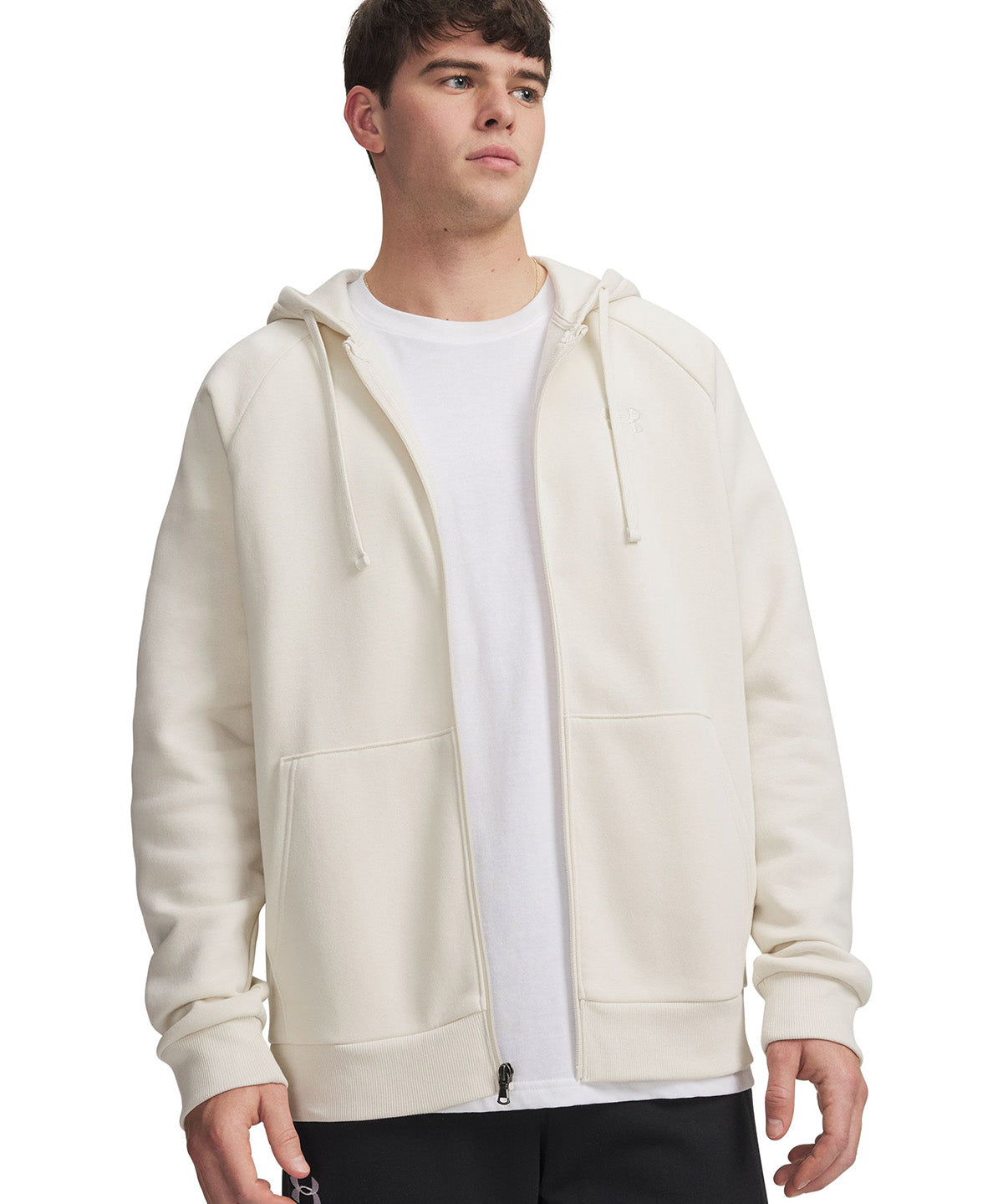 UA Rival Fleece Full Zip Poleron café para hombre