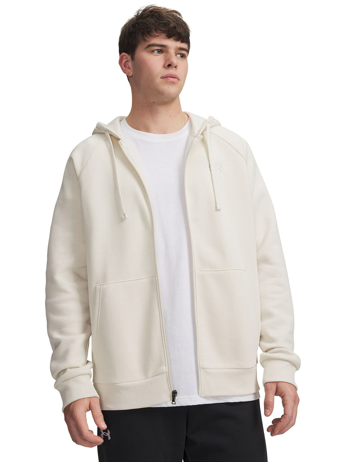 UA Rival Fleece Full Zip Poleron café para hombre