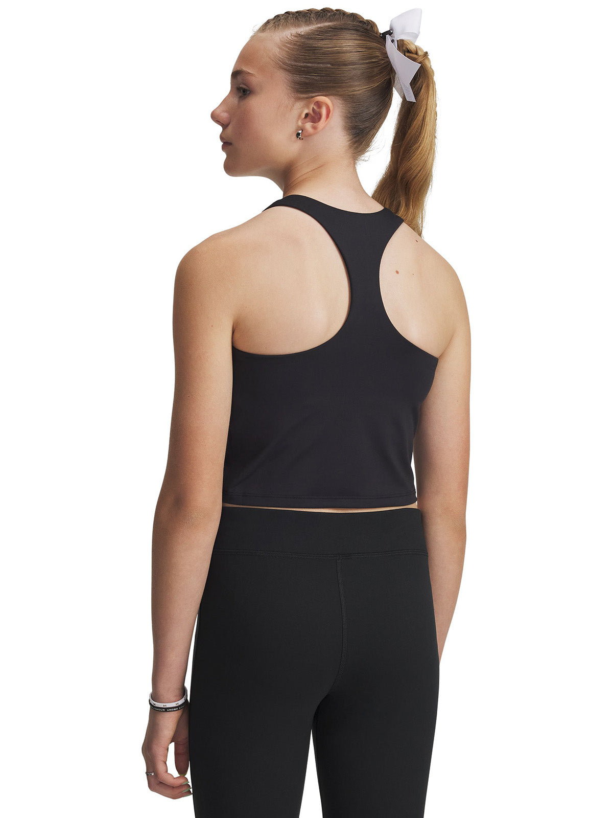 UA Motion Crop Tank Polera Sin Mangas negro para niña