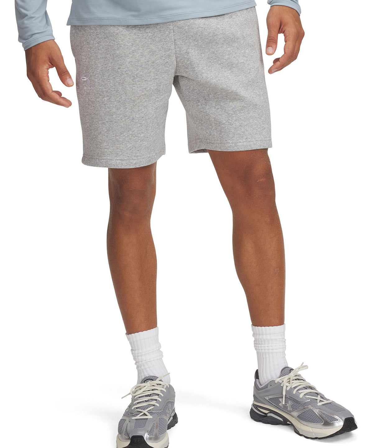 UA Icon Fleece Crew Short gris para hombre