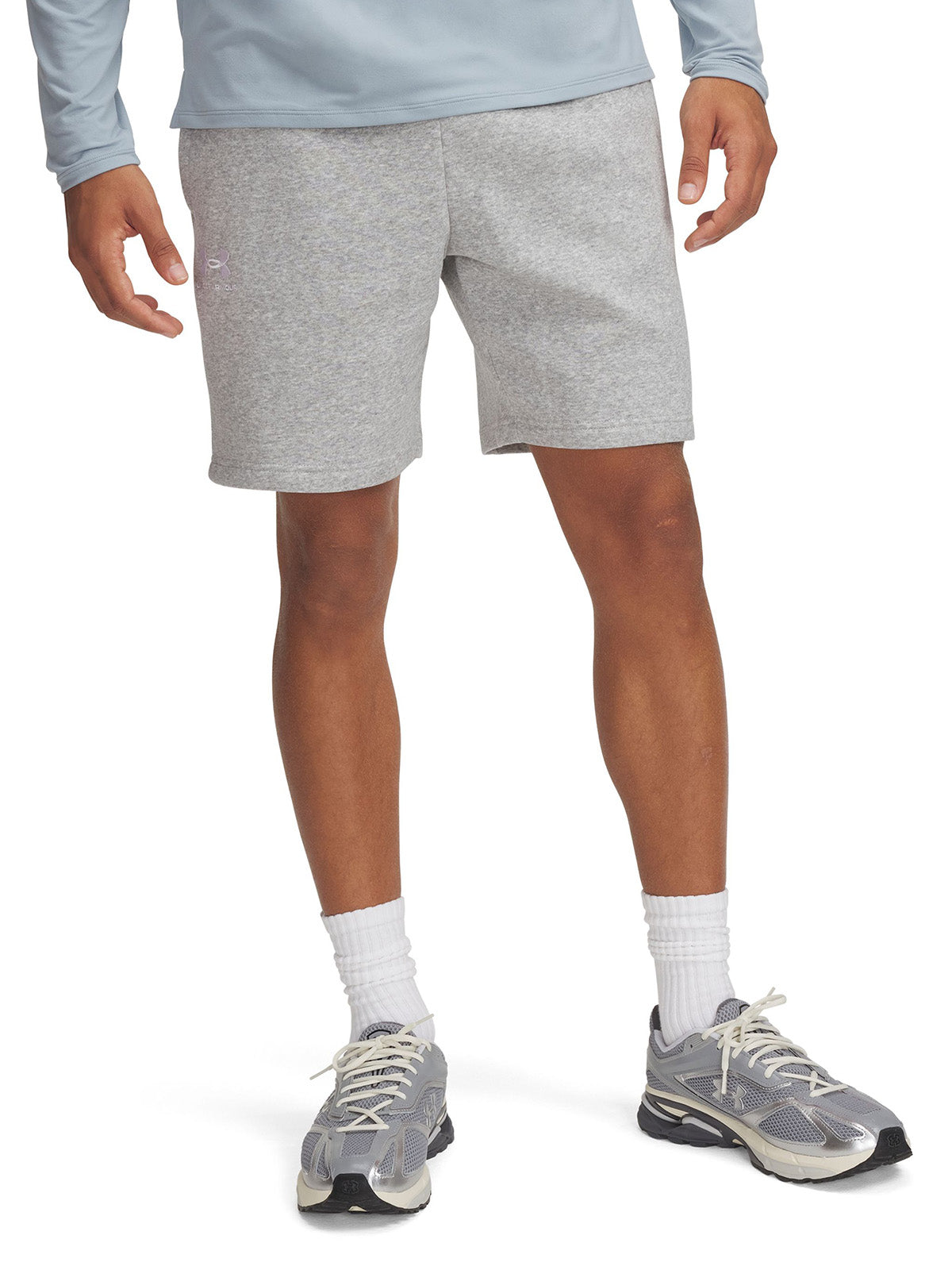UA Icon Fleece Crew Short gris para hombre