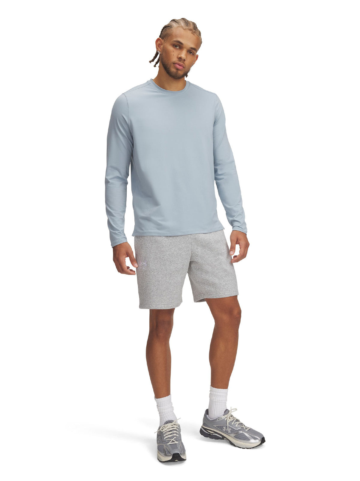 UA Icon Fleece Crew Short gris para hombre