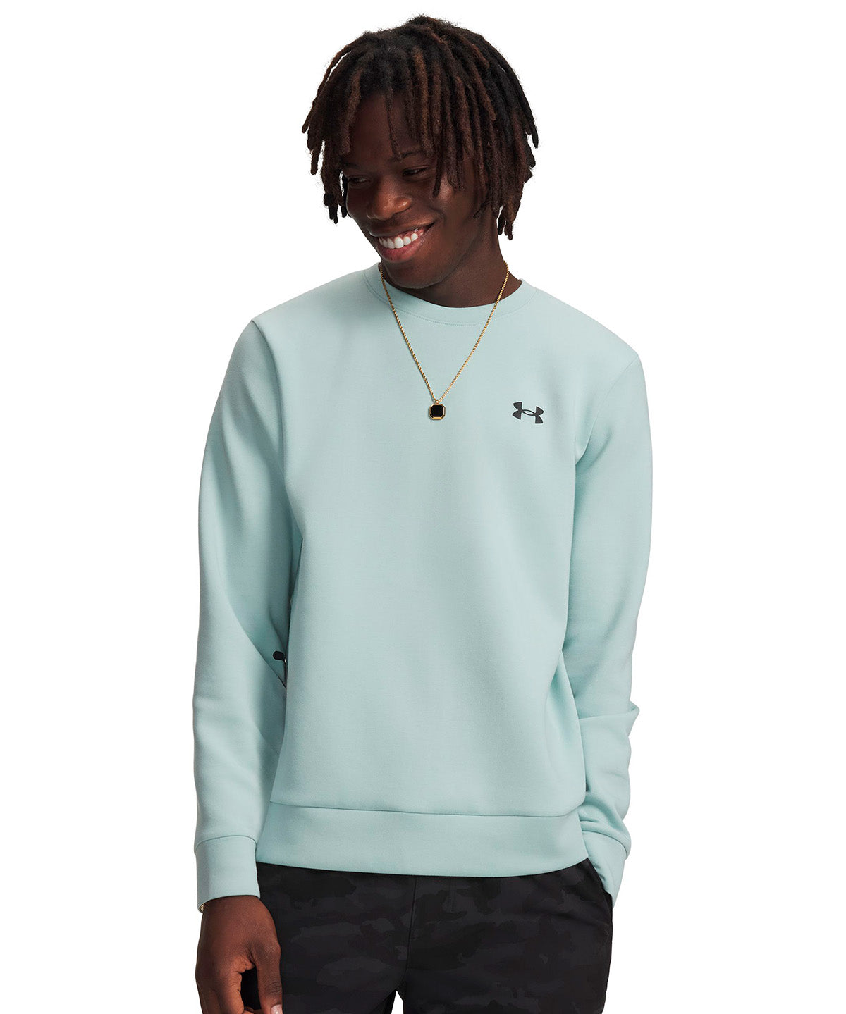 UA Unstoppable Fleece Crew azul para hombre