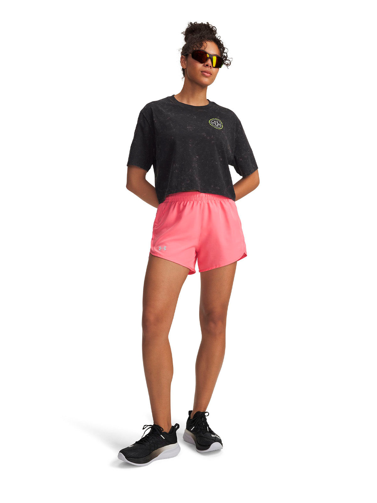 UA Fly-By 3" rosado para mujer