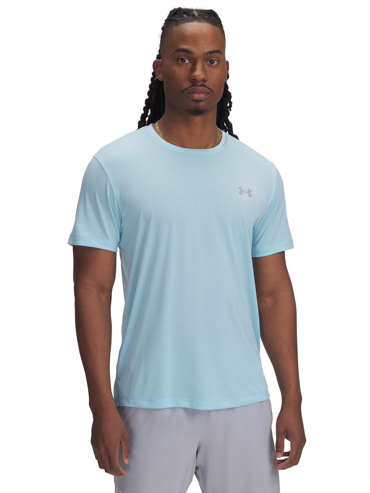 Polera manga corta Under Armour launch azul para hombre