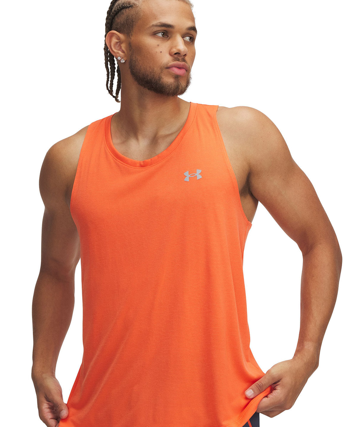 Polera sin mangas Under Armour launch naranjo para hombre