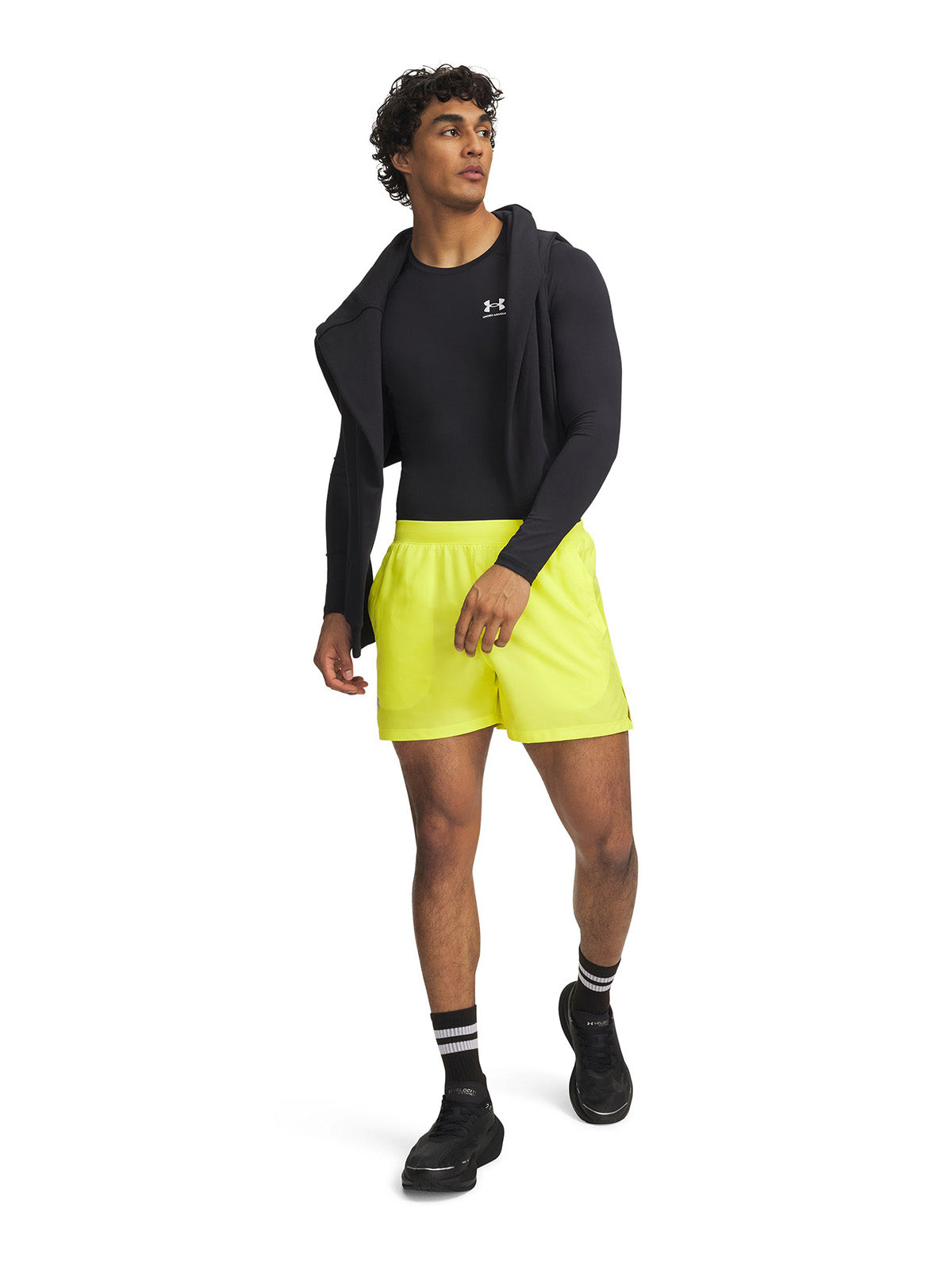 Short UA Launch 5" amarillo para hombre