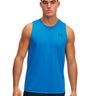 Polera sin mangas de entrenamiento para hombre Tech azul Under Armour