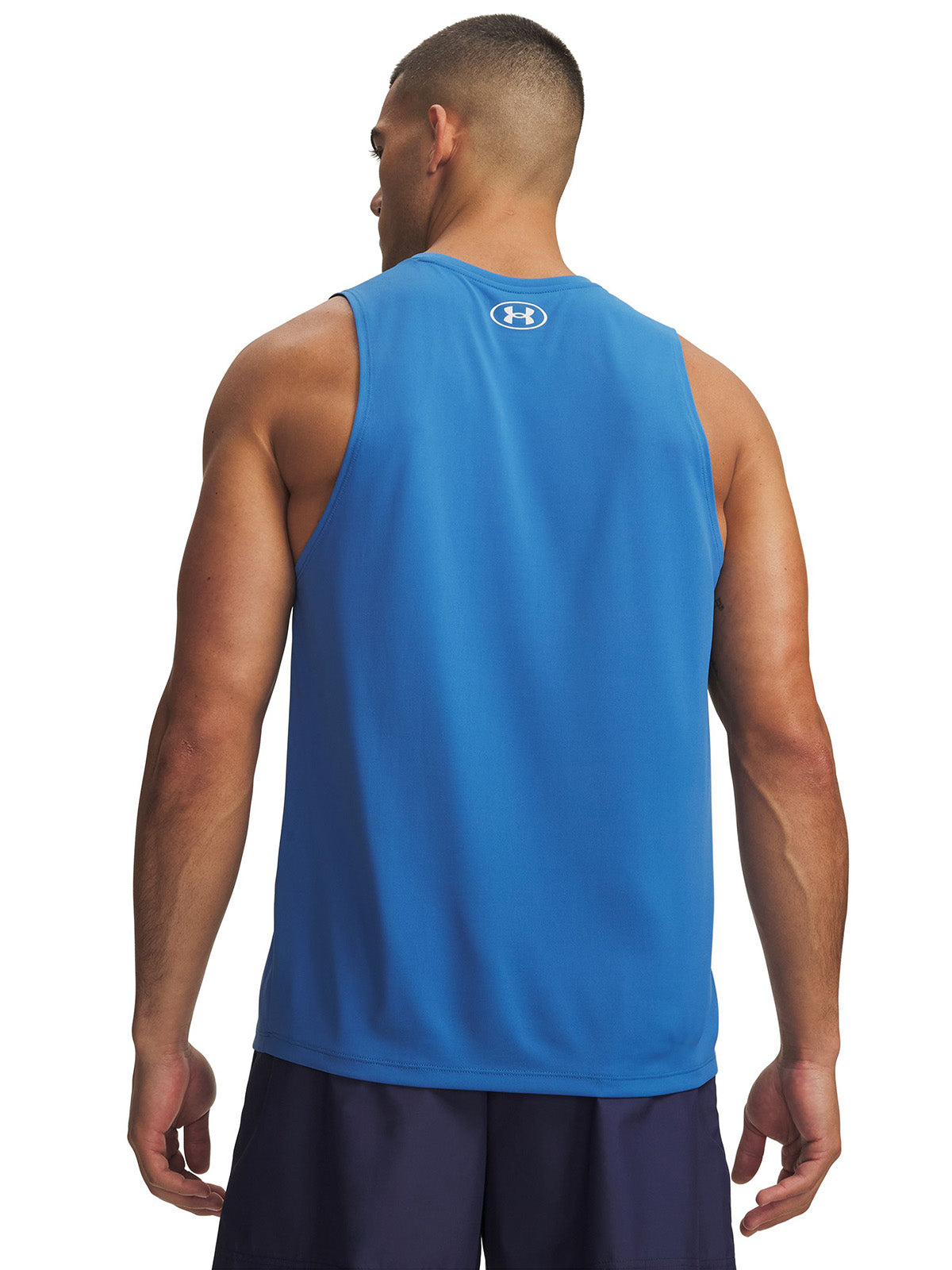 Polera sin manga UA Tech azul para hombre