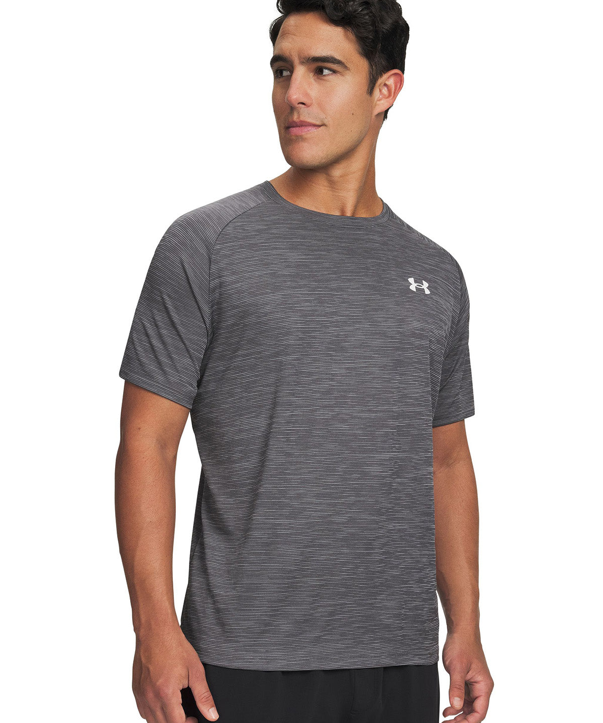 UA Tech Textured Polera Manga Corta gris para hombre