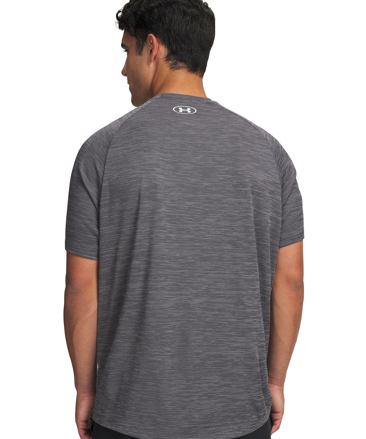 UA Tech Textured Polera Manga Corta gris para hombre
