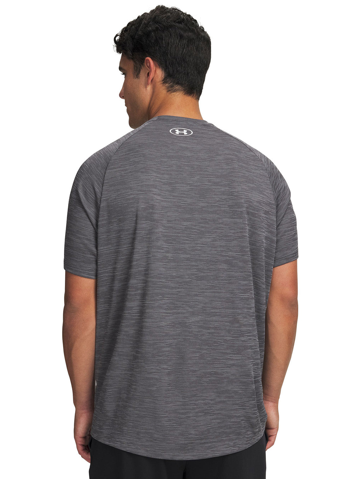 UA Tech Textured Polera Manga Corta gris para hombre