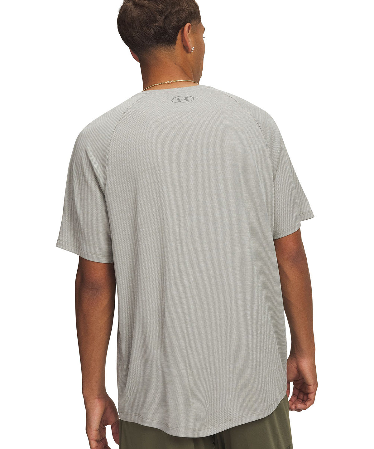 UA Tech Textured Polera Manga Corta gris para hombre