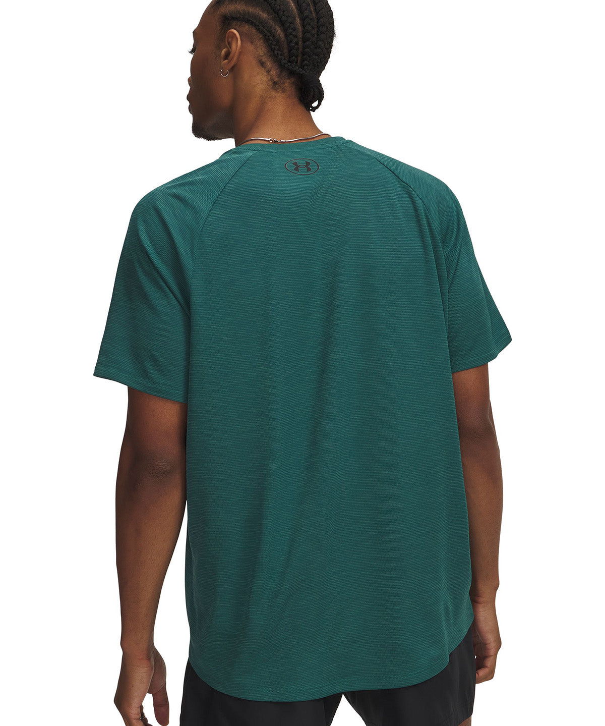 UA Tech Textured Polera Manga Corta verde para hombre