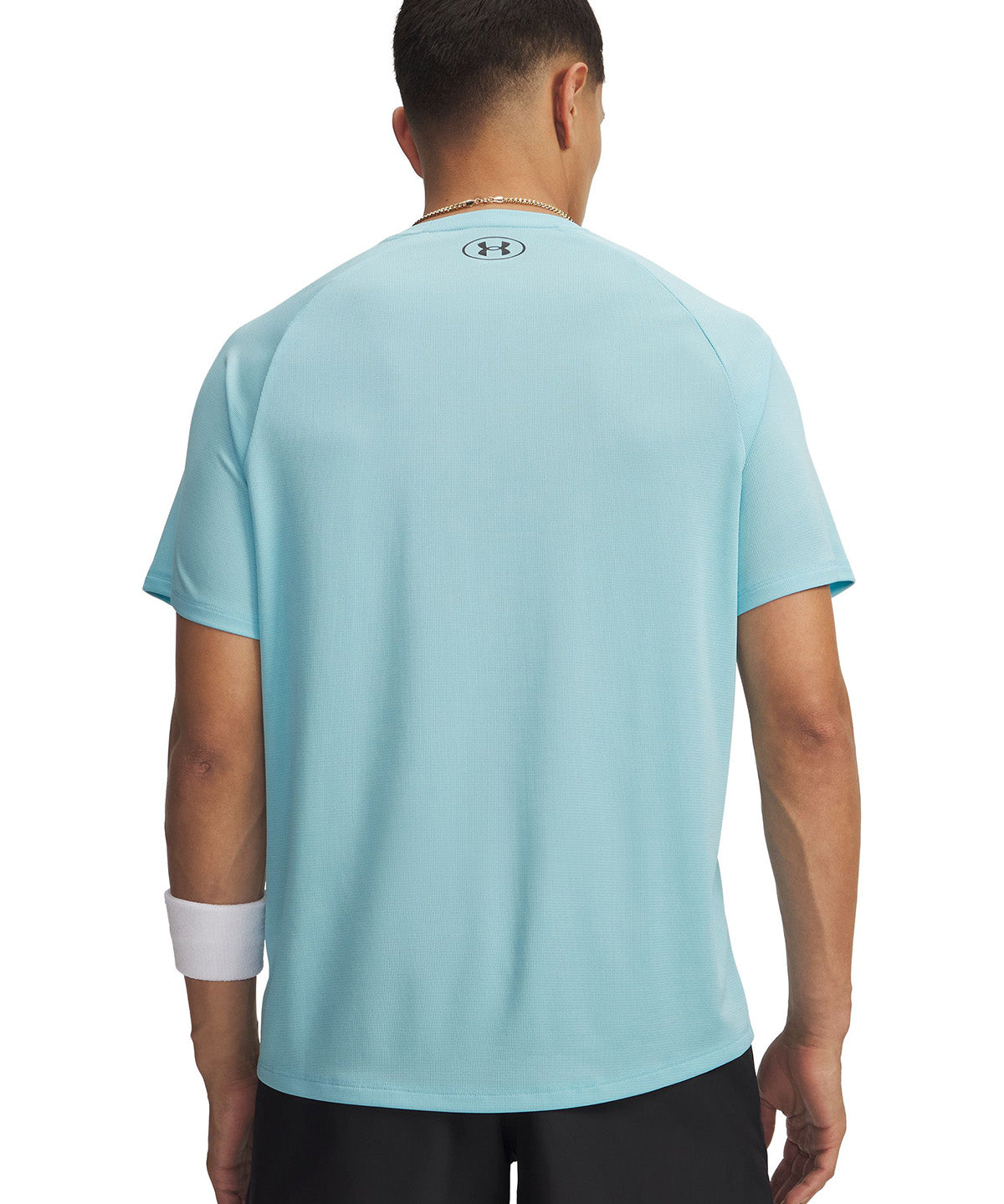 UA Tech Textured Polera Manga Corta azul para hombre