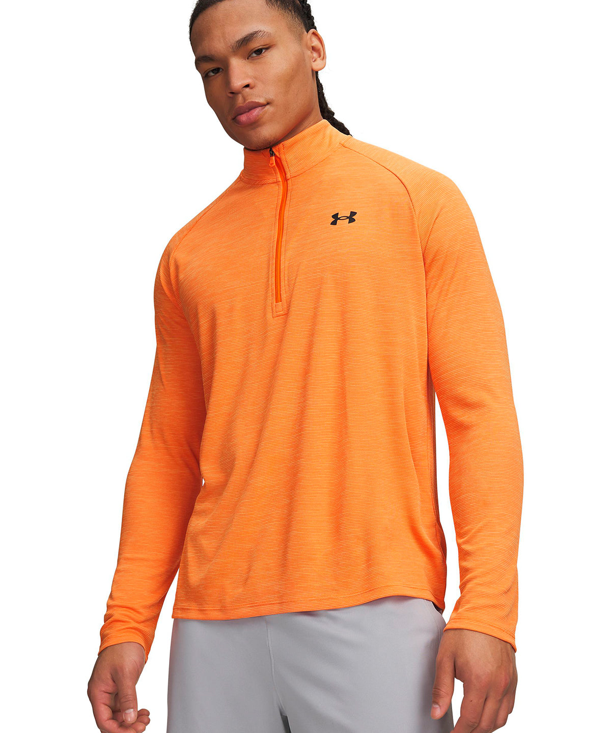 Poleron UA Tech Textured naranja para hombre