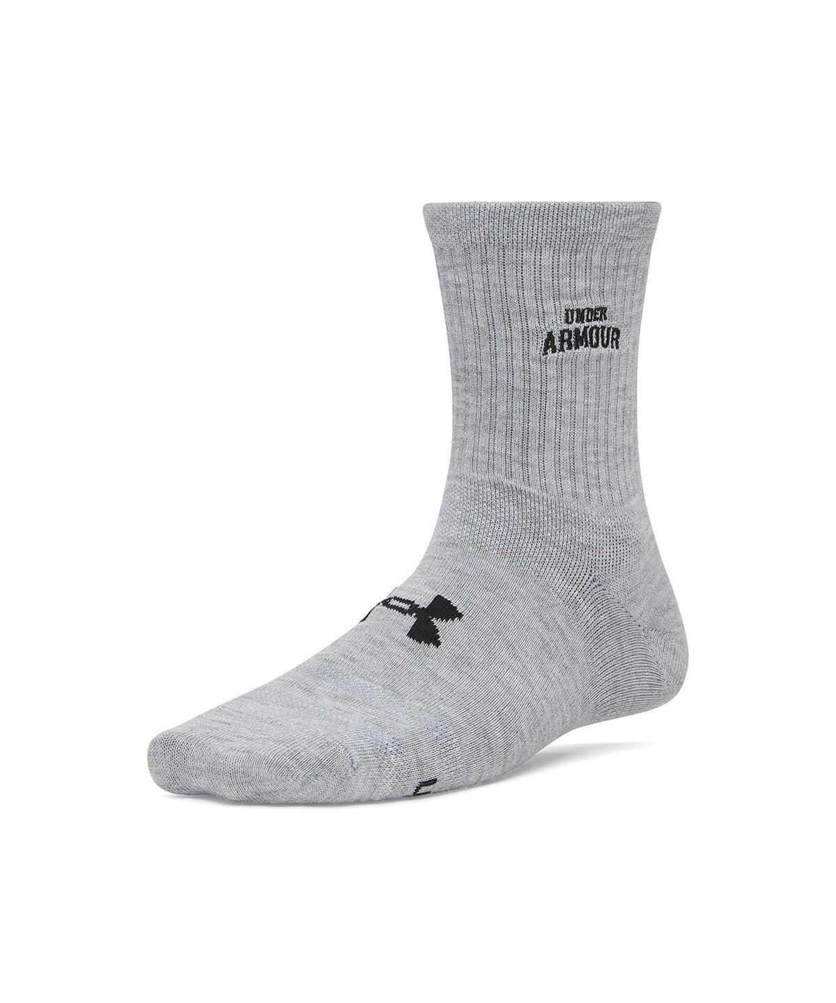UA Essential 3-Pack Mid Crew Calcetín gris para mujer