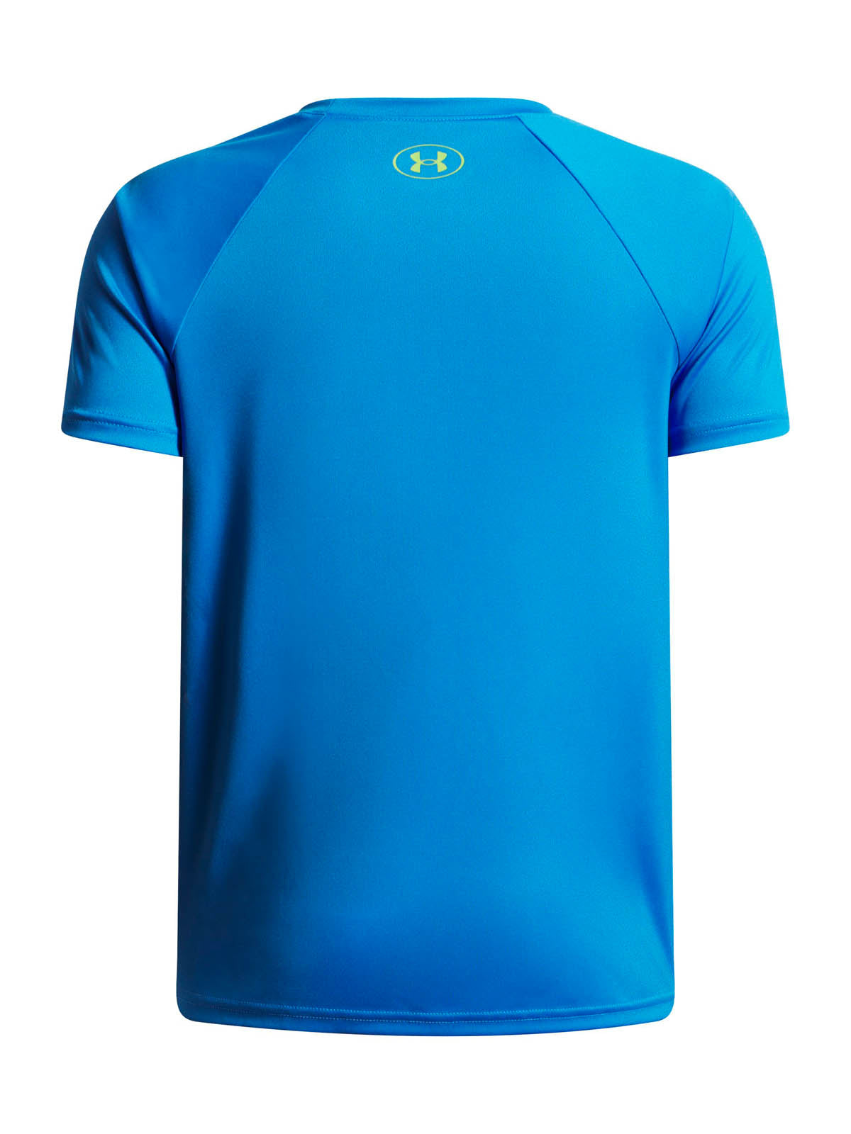 Polera manga corta de entrenamiento para niño Tech Split Wordmark azul Under Armour