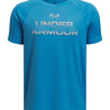 Polera manga corta Under Armour tech split azul para niño
