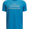 Polera manga corta Under Armour tech split azul para niño