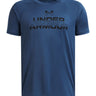 UA Tech Split Wordmark Polera Manga Corta azul para niño