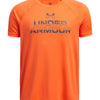 Polera manga corta Under Armour tech split naranjo para niño