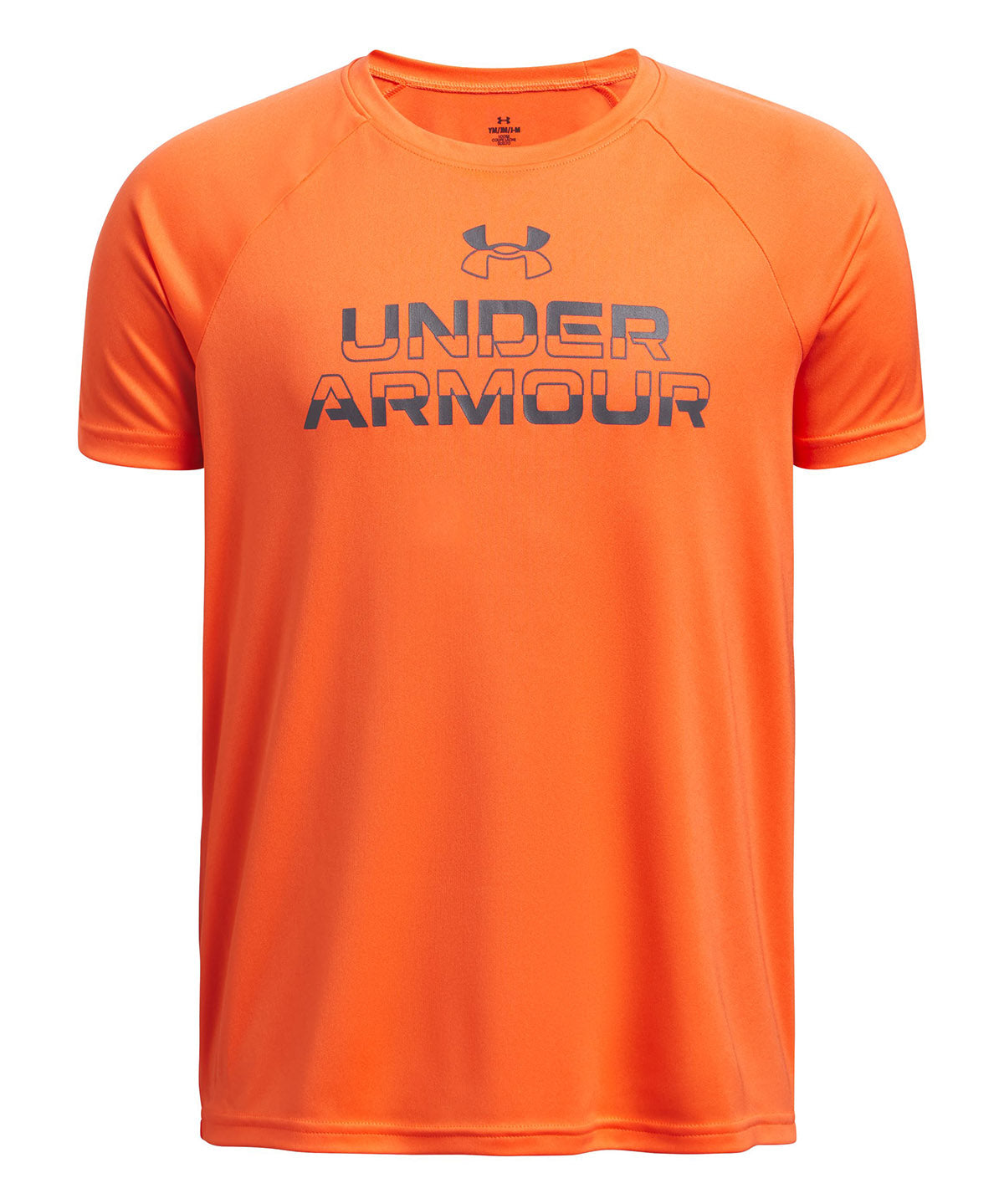 Polera manga corta Under Armour tech split naranjo para niño