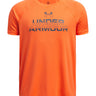 Polera manga corta Under Armour tech split naranjo para niño
