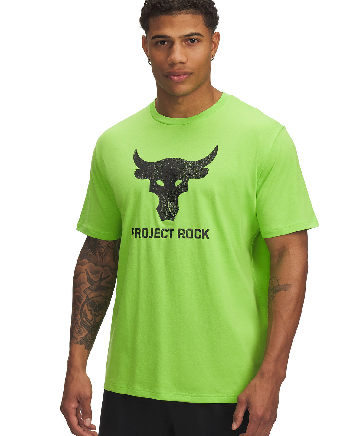 Polera manga corta Project Rock payoff verde para hombre Under Armour